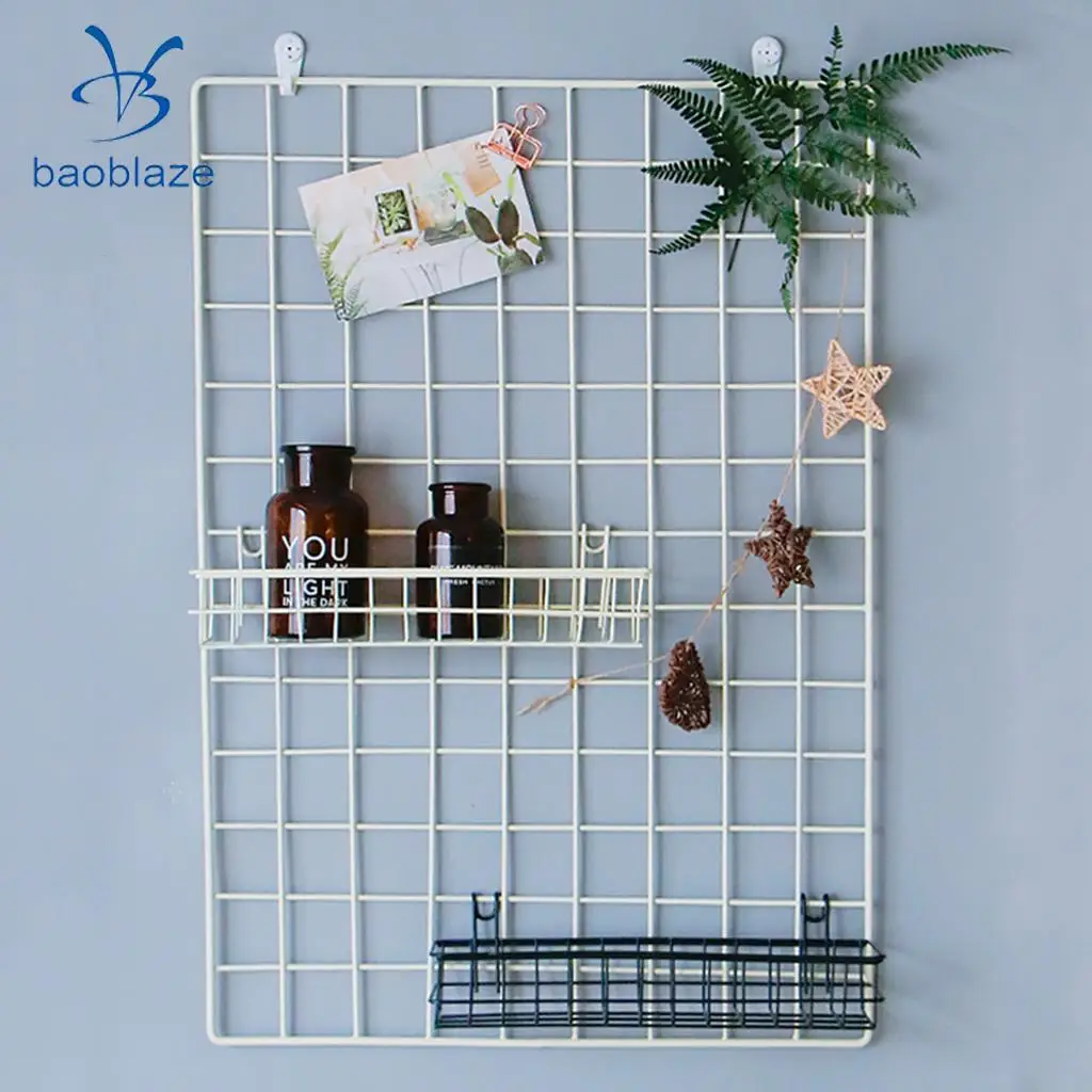 Mesh Wall Metal Wire Basket Wire Storage Shelf Rack Home Decor 30x10x5cm / 40x10x5cm