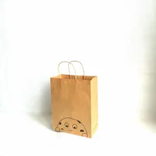 500 шт/партия Пользовательский логотип многоразовый подарок коричневые крафт бумажные сумочки для шоппинга с бумажная ручка рекламные бумажные пакеты для упаковки подарков