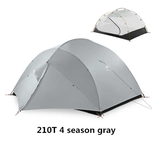 210T 4 season gray DHL 3F UL снаряжение 3 человека 4 сезона 15D палатка для кемпинга уличная Ультралегкая походная альпинистская охотничья водонепроницаемая палатка - Цвет: 210T 4 season gray