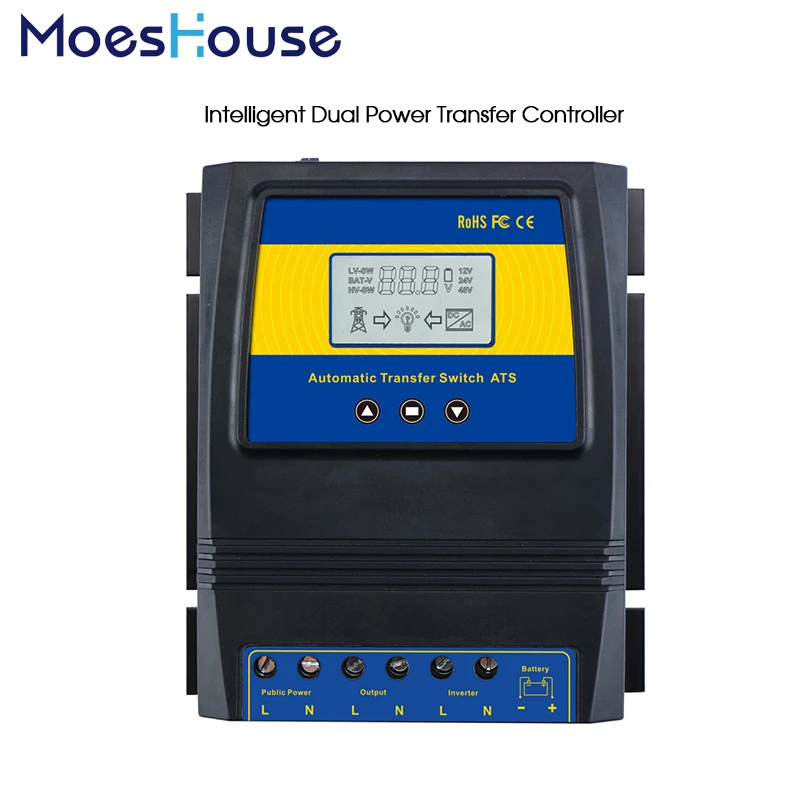 Automatic ATS Dual Power Transfer Switch Solar Charge Controller for Solar wind on/off grid System DC 12V 24V 48V AC 110V 220V Automatic ATS Dual Power Transfer Switch Solar Charge Controller for Solar wind on/off grid System DC 12V 24V 48V AC 110V 220V