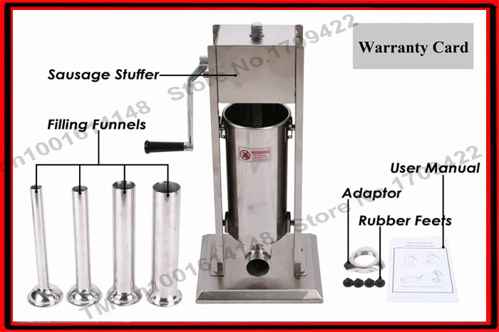 3L нержавеющая сталь ручной начинщик колбасы колбаса, мясорубка