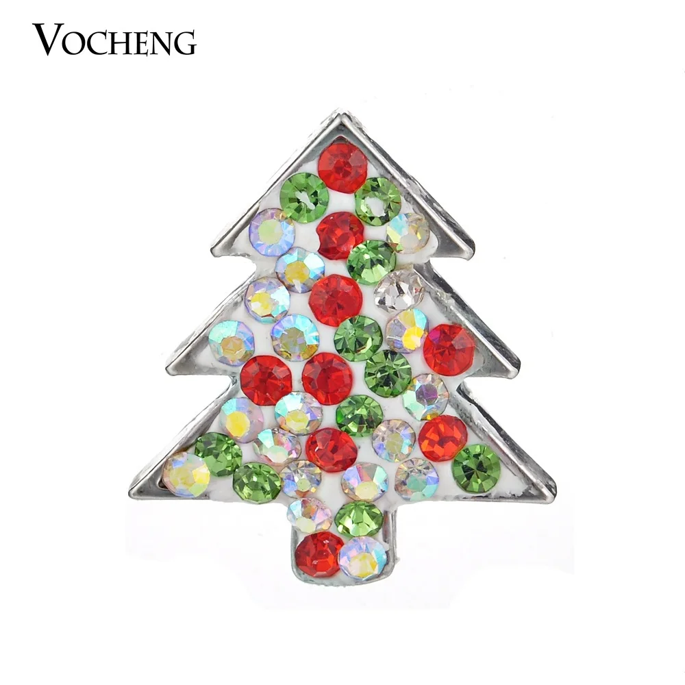 

10PCS/Lot Vocheng Snap Charms Button Christmas Tree Gift Crystal DIY Accessories Vn-726*10 Free Shipping