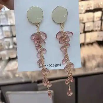 

Needle South Korea East Gate Fashion Ear Jewelry tassels sweet temperament beaded earrings