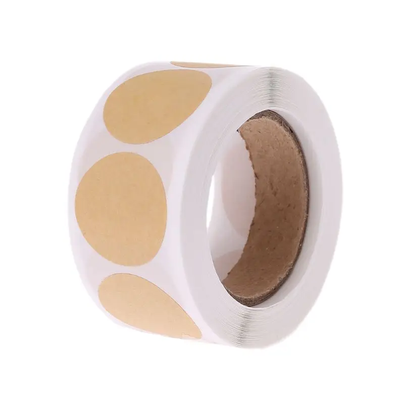 

1 Roll/500pcs Vintage Blank Kraft Paper Label Circle Handmade Sealing Sticker For Gift Packaging Tags DIY Labels Sticker