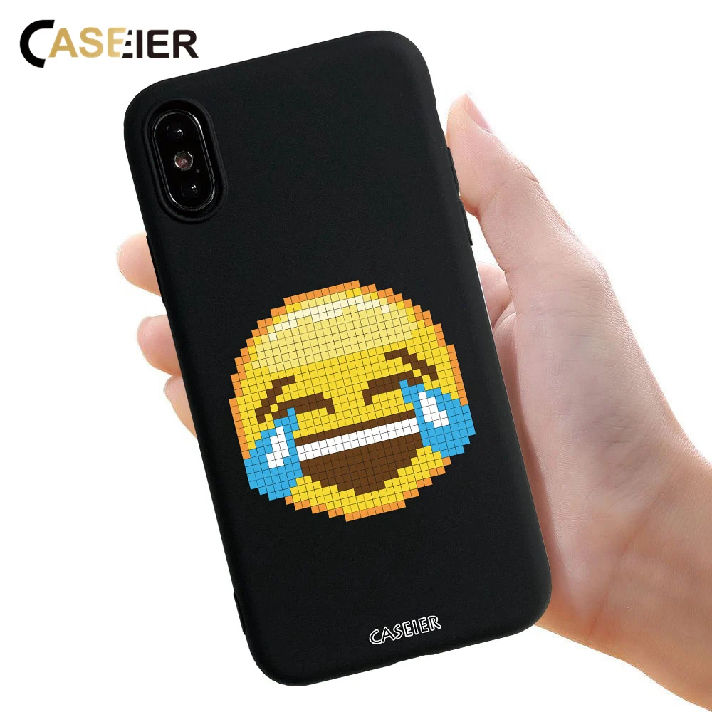 

CASEIER emoji Phone Case For iPhone 7 8 Plus 6 6s Plus Fashion Expression case For iPhone X XR XS MAX Funda Couque Accessories