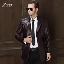 2017 Fashion Men’s Leather Jackets And Coats Suit Collar Leather Jackets Men Slim Clothing Soft Leather suit Clothes For Man