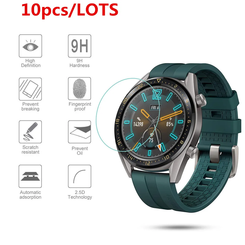 

10 PCS For Huawei Watch GT 46MM Active Elegant Tempered Glass Screen Protector Protective Film Guard Anti Explosion Anti-shatter
