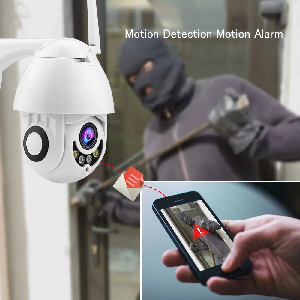 Наружная IP камера WiFi Беспроводная PTZ купольная CCTV 1080P домашняя охранная