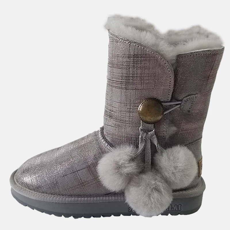 

RUIYEE ladies bare boots leather boots fashion wool snow boots women's boots 2018 new high quality winter women's boots