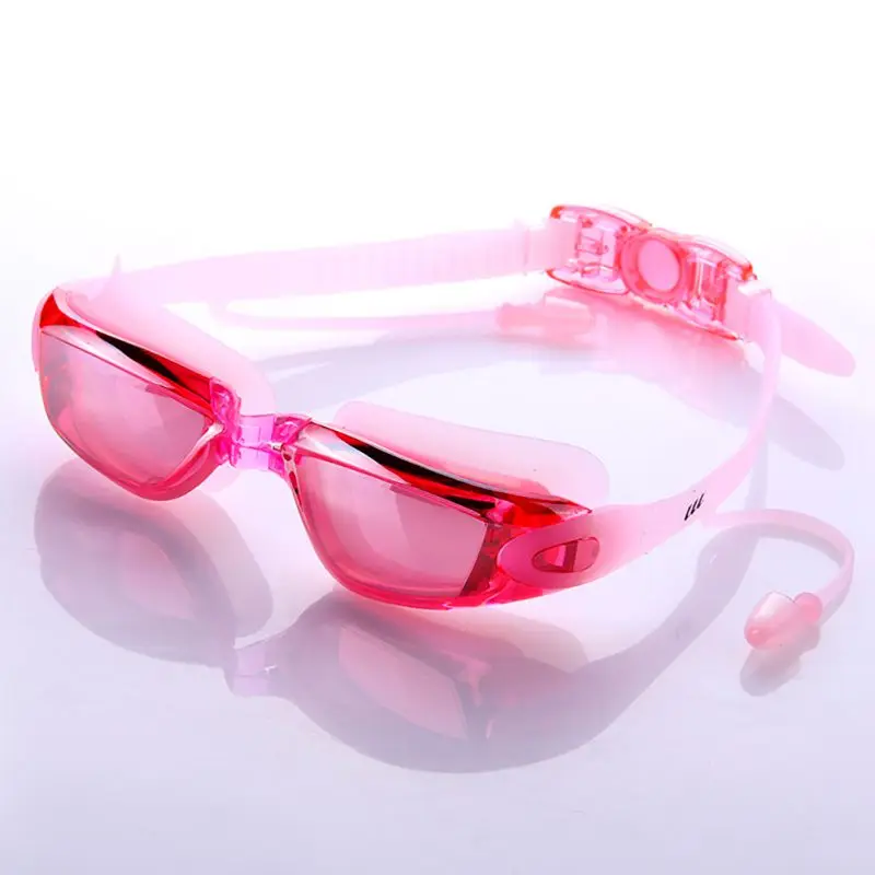 Водонепроницаемые очки для плавания Анти-туман УФ очки для плавания с наушниками водные спортивные очки - Цвет: KH069P