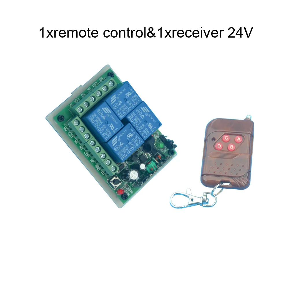 433 МГц Беспроводной дистанционного Управление переключатель приемник+ 4-канальном пульте дистанционного управления Управление для электрических дверей и окон RF пульт дистанционного управления 433 МГц
