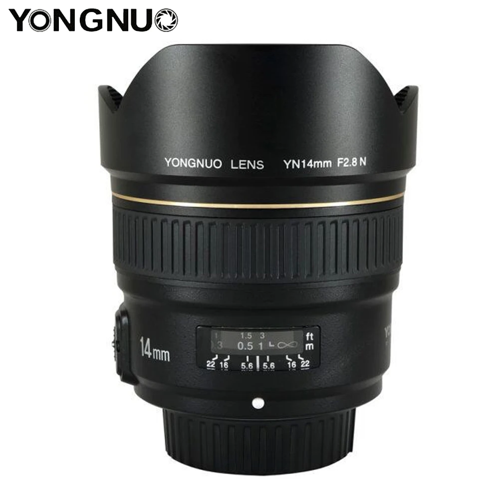 

YONGNUO 14mm F2.8 Ultra-wide Angle Prime Lens YN14mm Auto Focus AF MF Metal Mount Lens for Nikon d5300 d3400 d3100 d200 d810