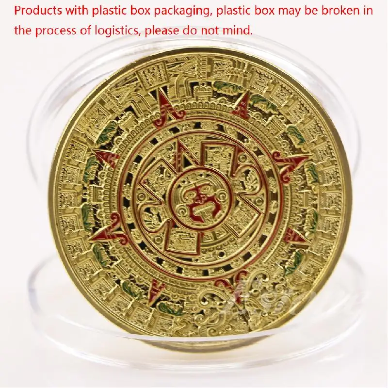 Mayan Prophecy Aztec Gold Calendar Gold Plated Commemorative Coin Art 