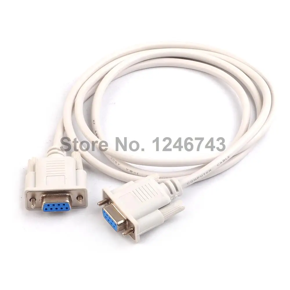 1Pcs High Quality 1.5M Serial RS232 9 Pin Female To Female DB9 9 Pin COM Port Converter Connector Adapter Extension Cable for PC