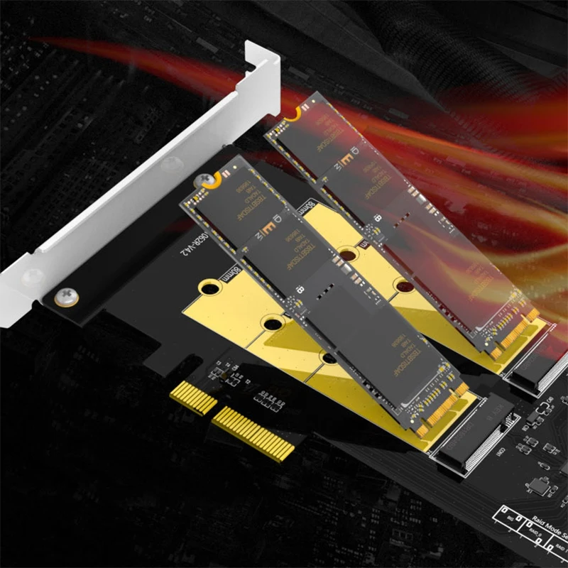  Maiwo Pci-E X4 X8 X16 Zu M.2 Ngff Dual Ssd Adapter Mit Raid High Speed Sata Array Externe Adapter B