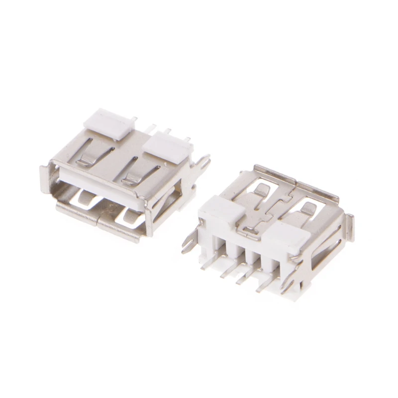 20 Pcs USB 2.0 Female Type A 4Pin DIP Right Angle Jack Socket Connector
