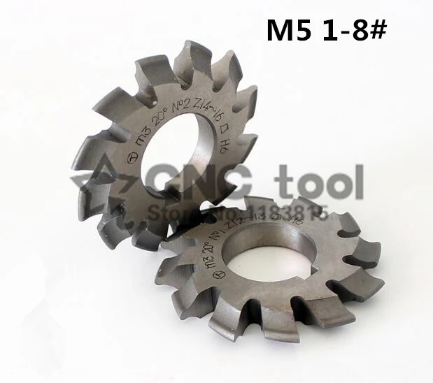 

Free shipping 1PCS M5 Modulus PA20 degrees NO.1-NO.8 HSS Gear Milling cutter Gear cutting tools