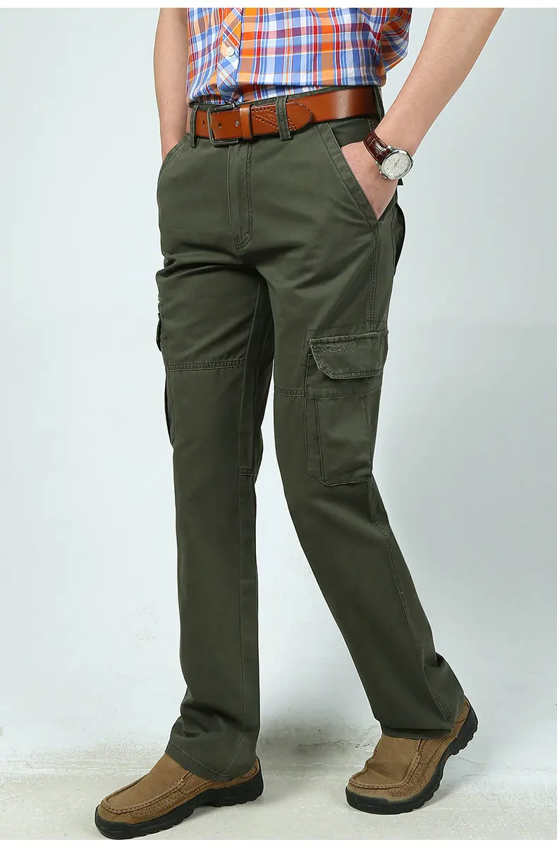 Мужские брюки карго на молнии много карманов повседневные брюки Качественные прямые брюки весна хлопок Мужские Рабочие Комбинезоны размер 40 42