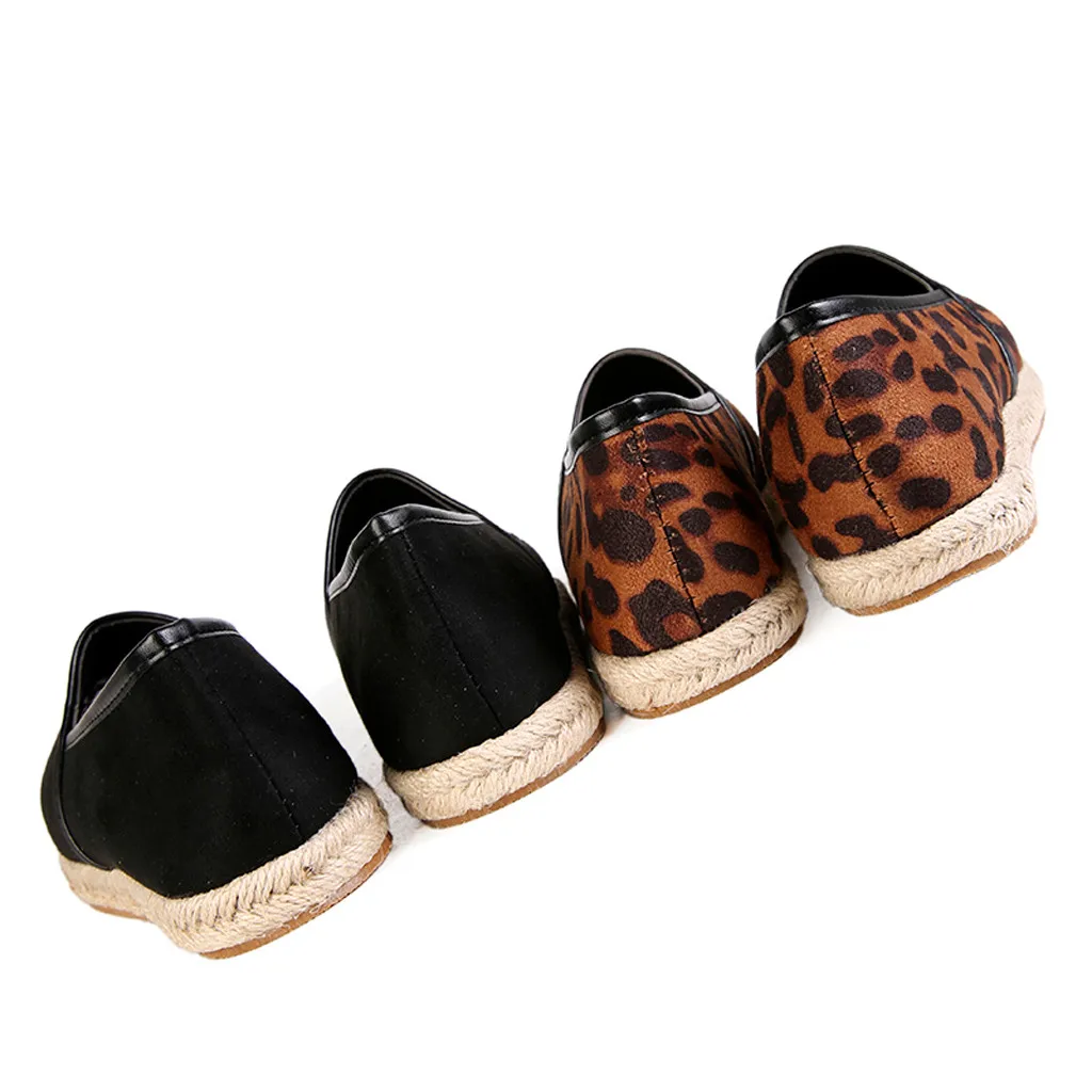 Jaycosin новые Для женщин Дамская парусиновая Повседневное в римском стиле большого размера с леопардовым принтом Повседневное одиночные Простые обувь Июнь 5 P35