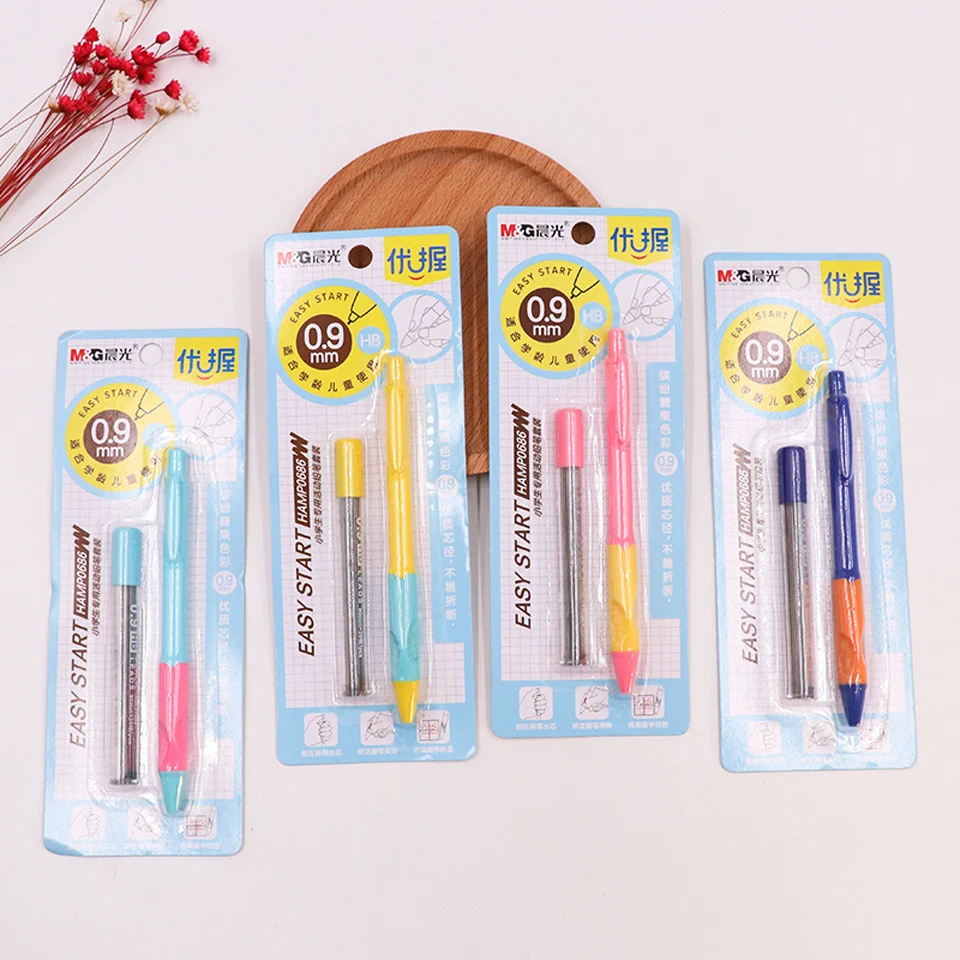 

2PCS Easy Start Cute Mechanical Pencil 0.9mm/1.1mm Kawaii Automatic Pencils Correct Pencil Grasp For Kids Writing School Supplie