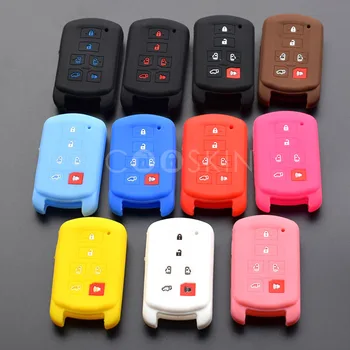 

Silicone Rubber case cover car Key set shell for toyota 2017 2018 Sienna se 6 buttons remote key cover case 100pcs/lot