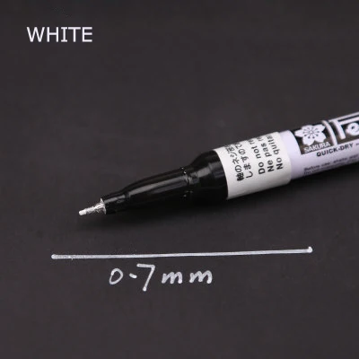 JIANWU sakura Краска Маркер Ручка Универсальный маркер ручка белый серебряный золотой черный бумажная ручка - Цвет: 0.7 white