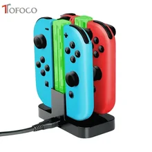 Зарядная док-станция с 4 зарядной док-станцией и светодиодный индикацией для зарядного устройства nintendo Switch Joy-Con