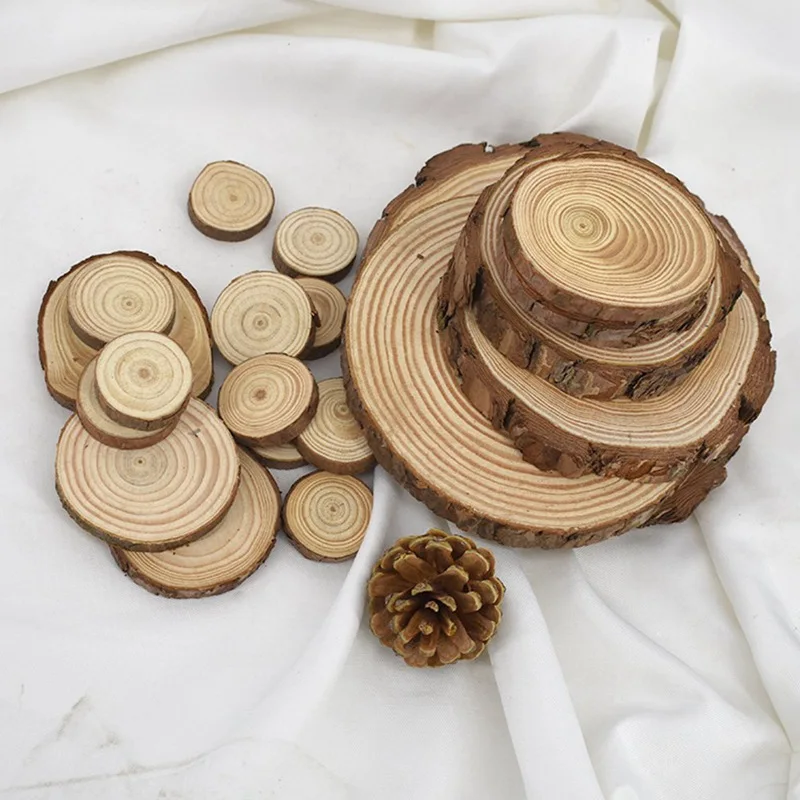 4 размера натуральный круглый деревянный ломтик чашки коврик подставка для чая кофе кружка для напитков держатель для DIY декоративная столовая посуда прочная