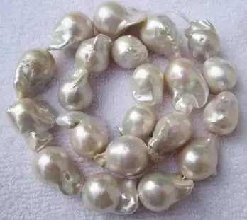 

Wholesale price ^^^15-25mm Natural Baroque White FreshWater Pearl Loose Beads necklace