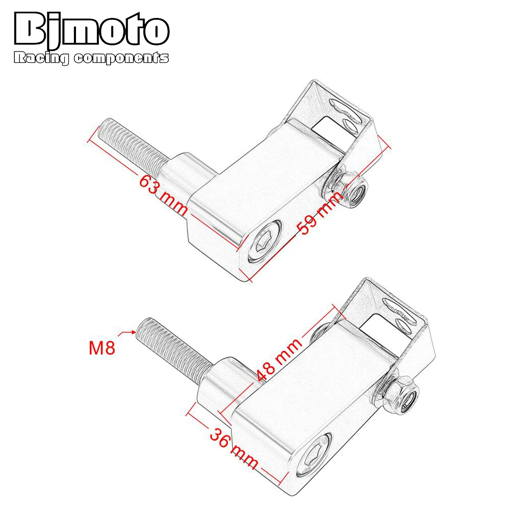 BJMOTO Универсальный ЧПУ Алюминиевый нижний вилка держатель противотуманный светильник Поворотный Светильник s кронштейн для Kawasaki NINJA250 300 Z250 300 Z125 X300