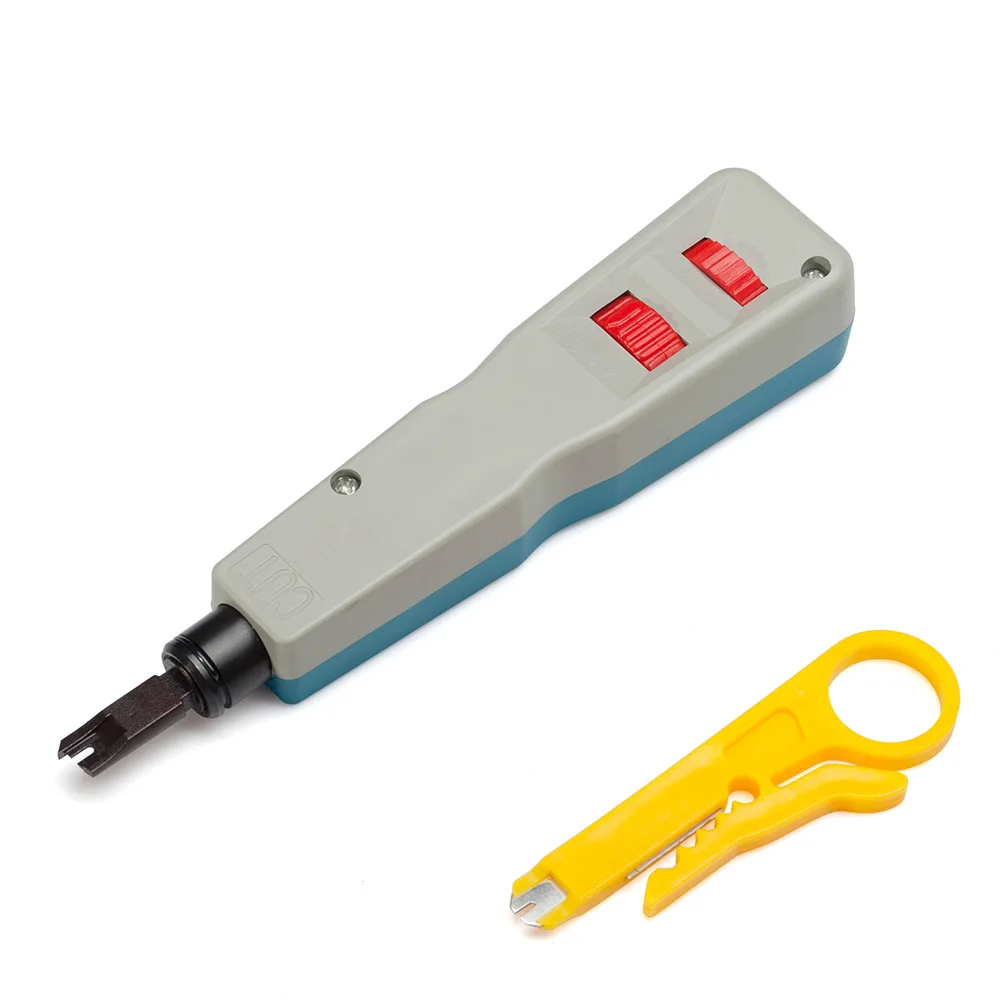 LBSC Network Wire Punch Down Impact Tool with Two Blades - 110 and BK & Network Wire Stripper