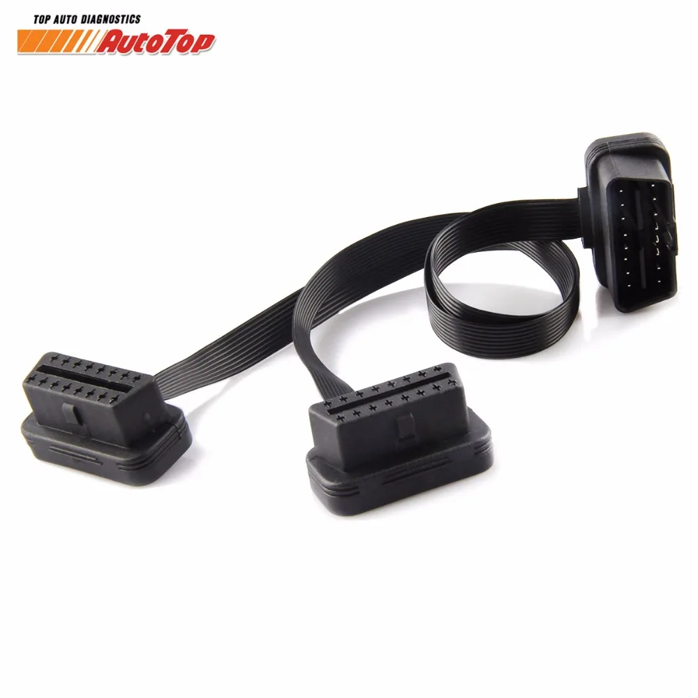 Лучшее качество OBD2 Удлинительный кабель 16 Pin 1 штырь к 2 Женский OBD II разъем