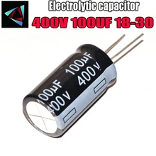Высокое качество 400V 100 мкФ 18-30 мм 100 мкФ 400V 18*30 электролитический конденсатор с алюминиевой крышкой