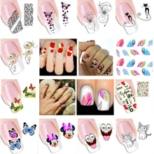 YZWLE 16 pièces Transfert D'eau Nail Art Autocollants Beauté Rouge À Lèvres Talons Hauts Conception De Lèvres Ongles Outils(China)