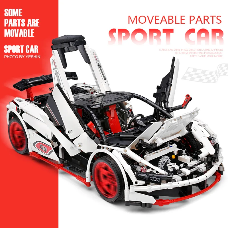 DHL 20087 APP Technic Car Series совместимый MOC 16915 белый Icarus Set детские строительные блоки