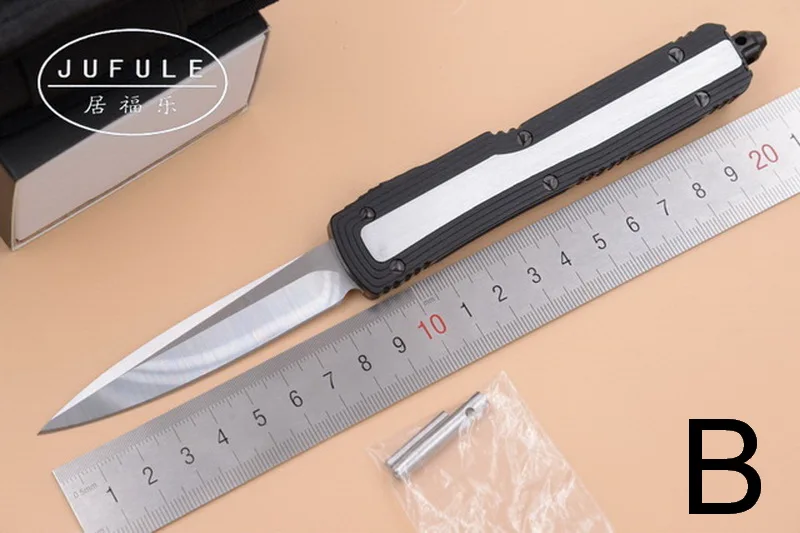 JUFULE OEM сделано Dark Elem D2 лезвие алюминиевая ручка кемпинг выживания Открытый EDC Охота тактический инструмент ужин кухонный нож - Цвет: B
