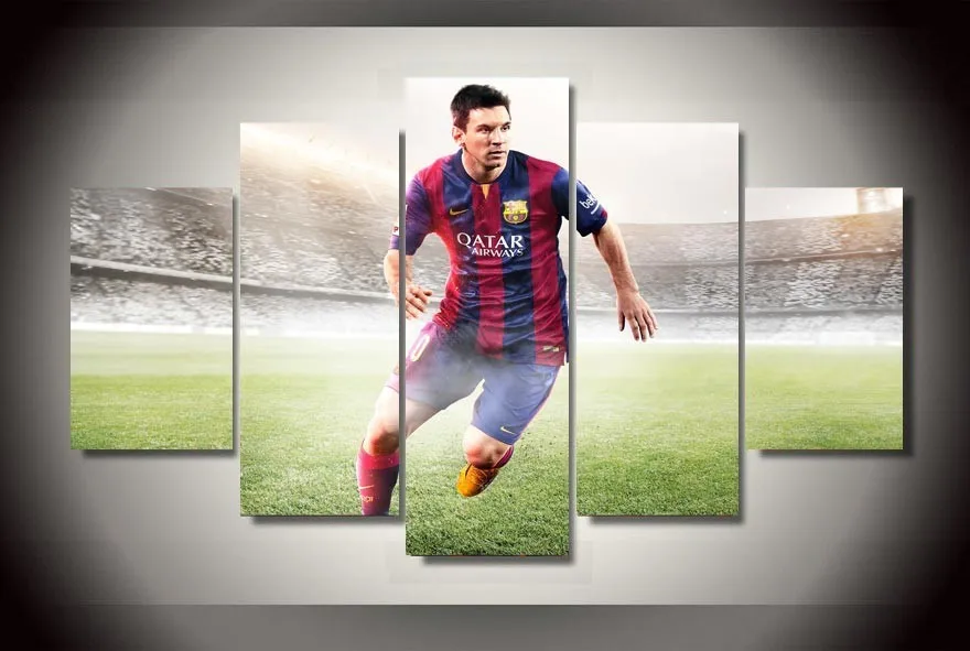 Printed on canvas painting framed Messi Football poster image canvas prints room decoration Free shipping F 1202