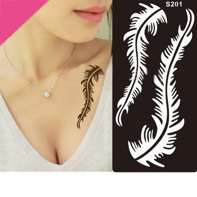 

Body Paint Temporary Airbrush Henna Stencil Painting Waterproof Life of Tree Pattern Tattoo Stencil Leg Arm Art Tool RF25