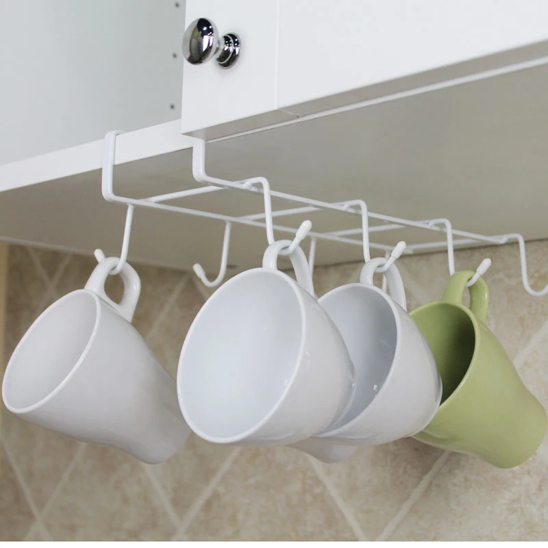 Convenient Kitchen Mug Tea Cup Storage Rack Holder With 8 Hooks For