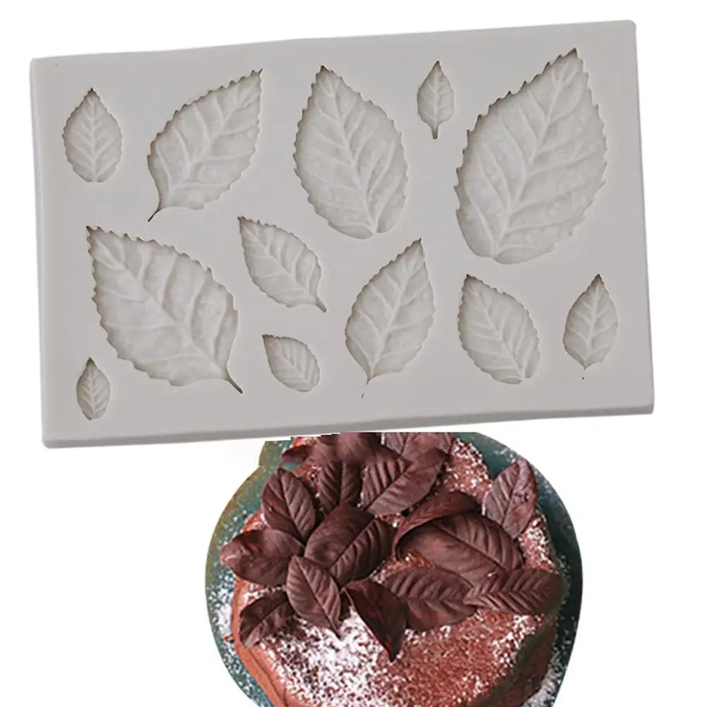 

1 piece Leaf Shape Silicone Mold Cake Fondant Cookie Chocolate Baking Decorating Tool baking accessories confeitaria Mold