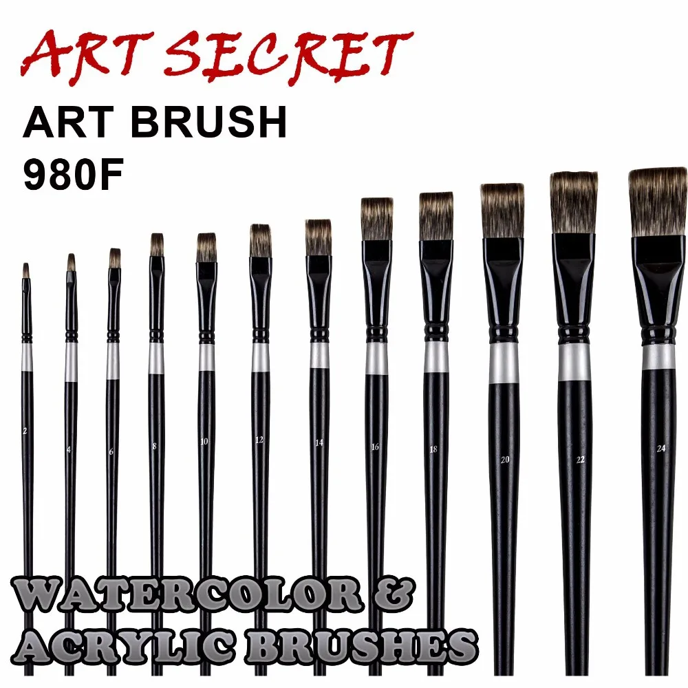 High quality art paint brush watercolor acrylic brushes 980F art