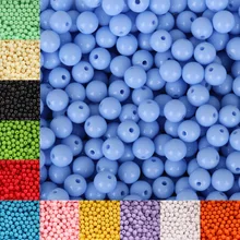 100 pièces perles acryliques multicolores, perles rondes amples, perles rondes d'espacement, Bracelets et colliers pour femmes et hommes, cadeaux, bricolage
