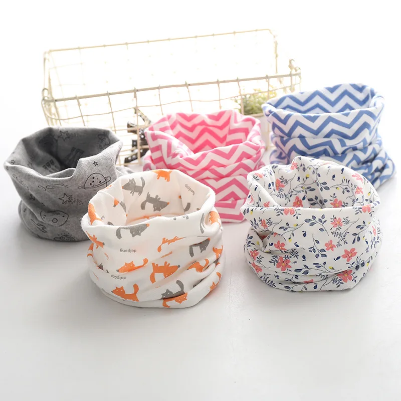 

Autumn Winter spring Boys Girls Collar Baby Scarf kid Cotton O Ring Neck Scarves cartoon toddlers