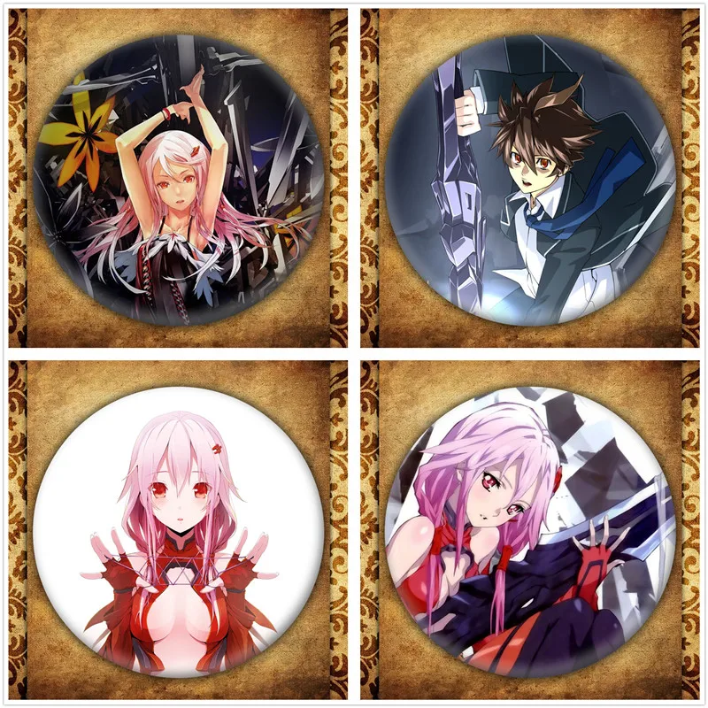 Короткая футболка с героями из японского аниме Guilty Crown бейдж дисплеем модные