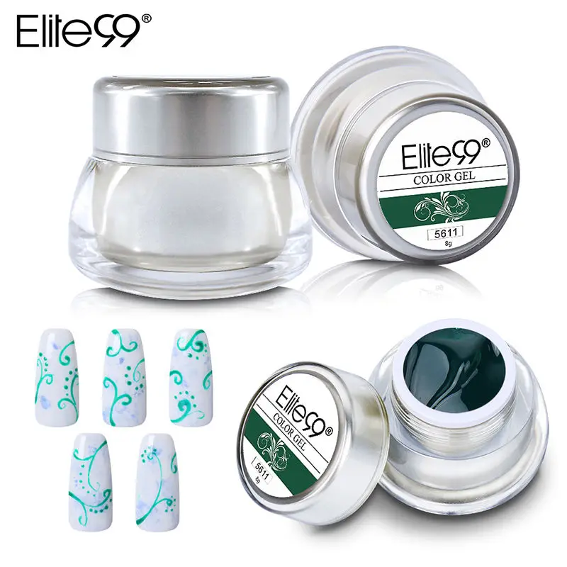 Elite99 12 Colors Acrylic Paint Gel 3D Nail Art Paint Color Gel Draw Painting Acrylic Color UV Gel Tip DIY Nail Art