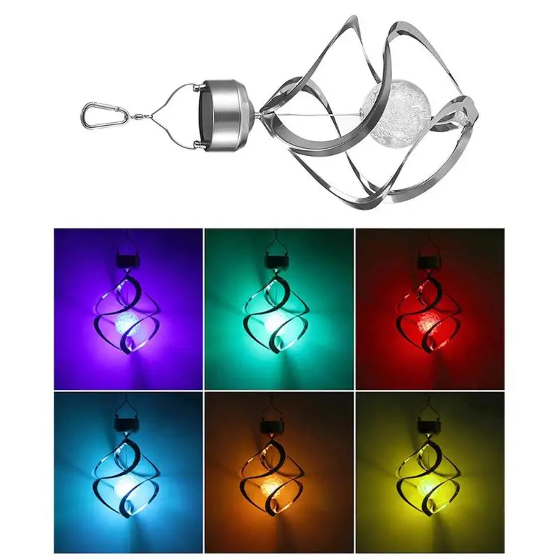

Solar LED Wind Chime Light Garden Hanging Lamp Waterproof Night Lights Hummingbird Type Solar Powered Color-Changing Lightings