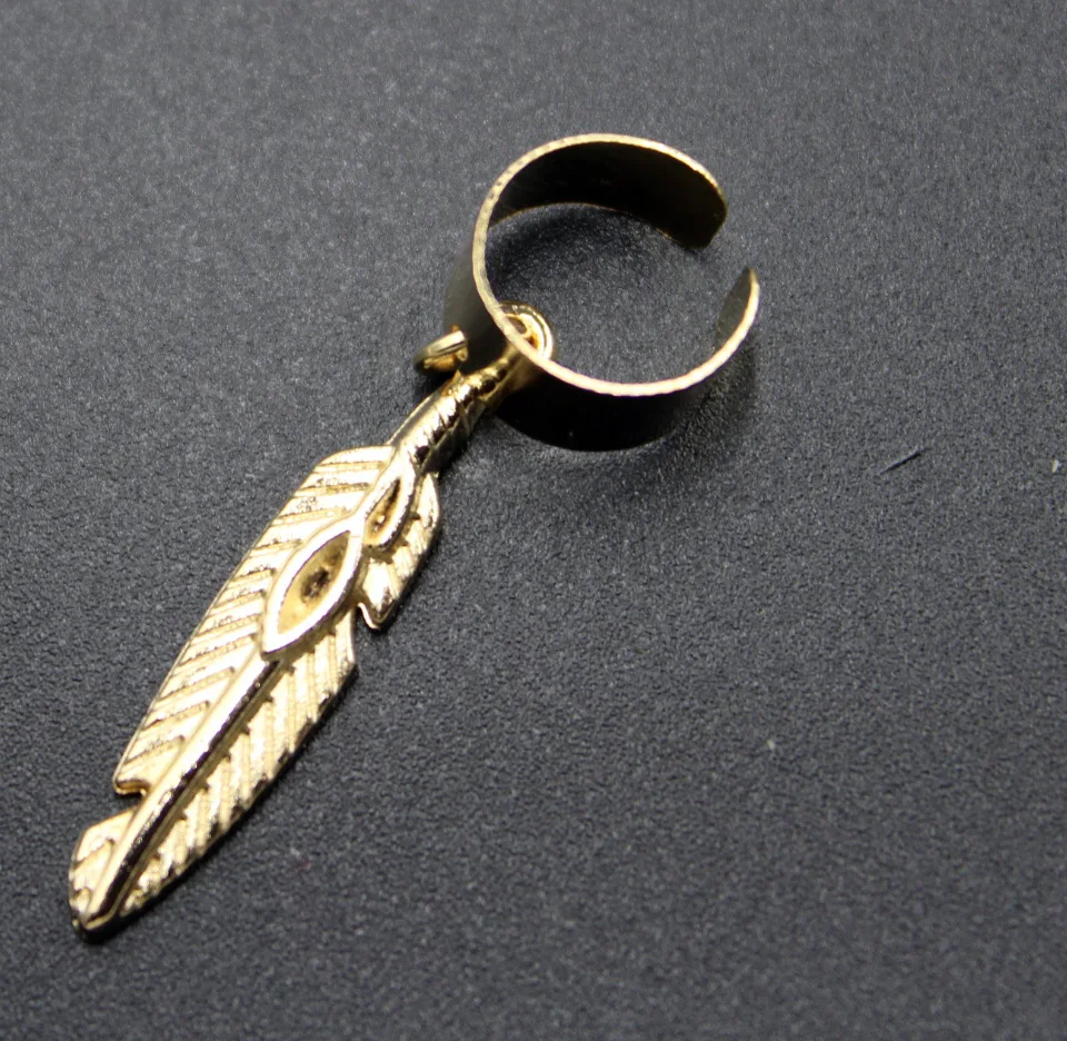 

TTMM jewelry cheap! Simple women earing single one Feather women Clip Earrings E25