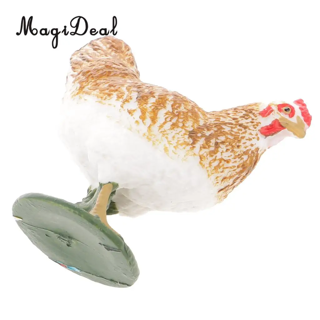 MagiDeal 1Pc Realistic Hen Chicken Farm Yard Animal Figurine Model Action Figure Kids Children Toy