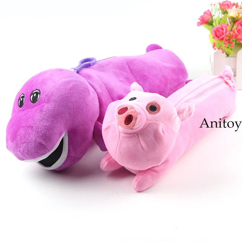 

Barney the Dinosaur / Waddles the Pig Gravity Falls Cute Soft Plush Pencil Case Pen Case for School Stuffed Animal Plush Toy