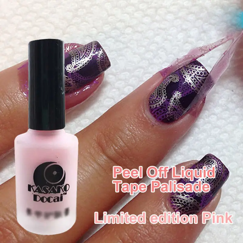 15ml LE Pink Peel Off Liquid Nail Art Tape Latex Tape Nail Polish Easy